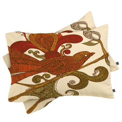 Taie d’oreiller oiseau orange