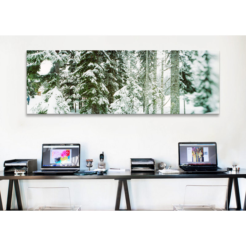 « stevensing », reproduction de photo sur toile en vert et blanc, recouvert de neige à l’passe, H 20 po x l 60 po x P 1,5 po