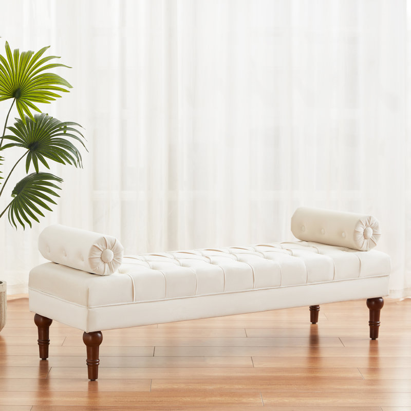 Banc rembourré 60,2 po Beene, Beige