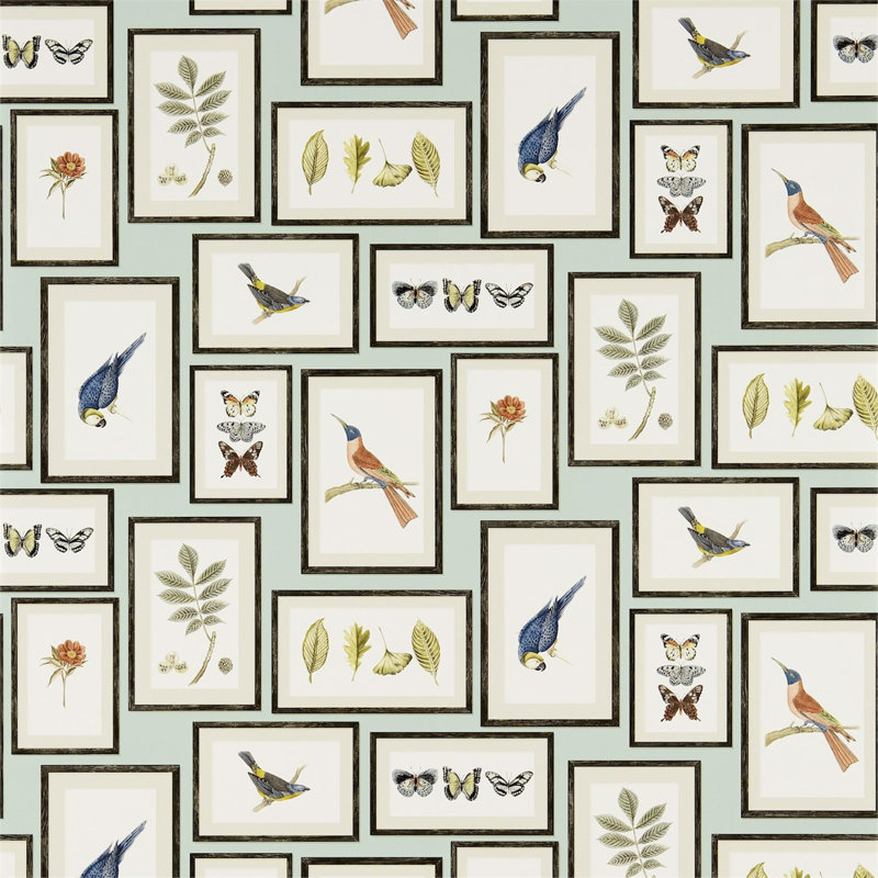 Picture Gallery Wallpaper, Aqua/Multi