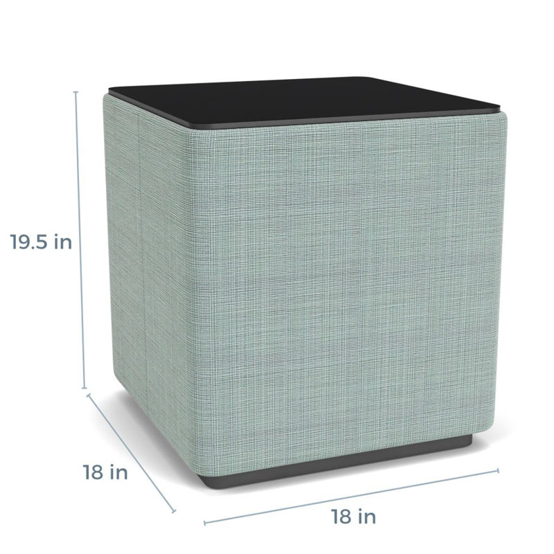 Table de salon avec plateau en stratifié Darsey, 20", Nuit noire, Gris anthracite; écume de mer Chambray
