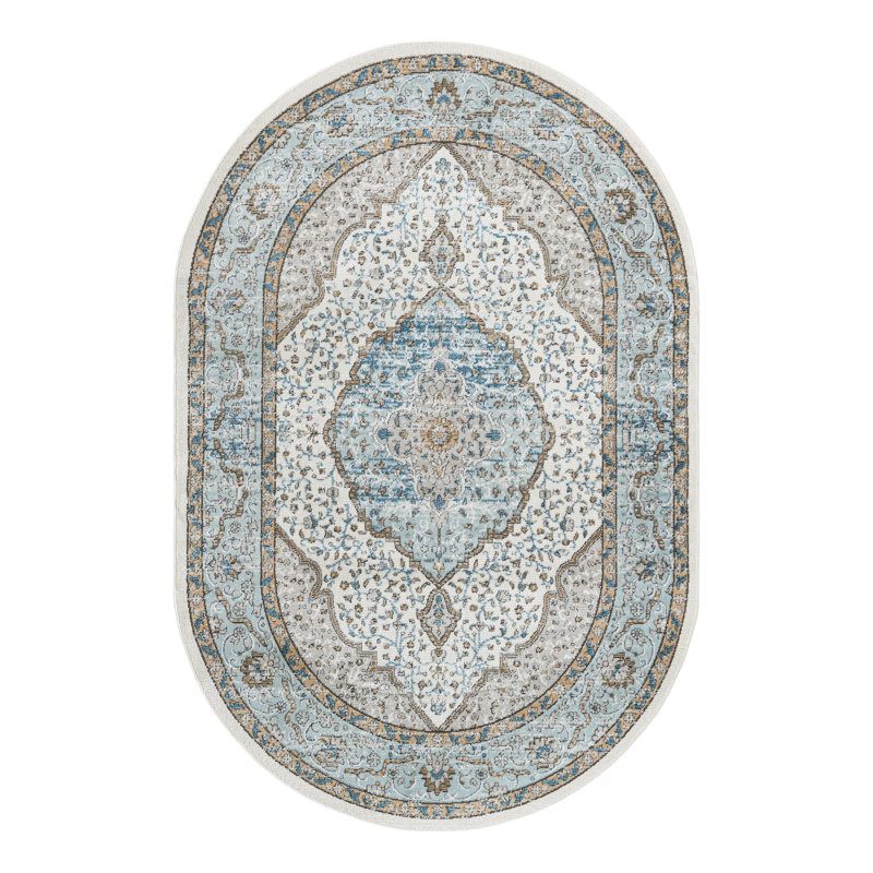Weingartner Oriental Blue Area Rug, Oval 6'1" x 9'