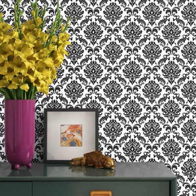 Carlin Peel & Stick Damask Roll