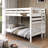 Tena Tall Solid Wood Standard Bunk Beds Twin over Twin with 4 Step Ladder, White-1234733284-1261787546