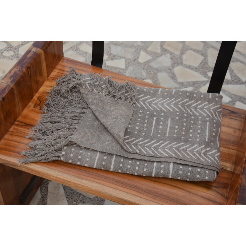 Jeté à la main Fab Divine Farmhouse pour canapé, lit, salon confortable, L 71 po x l 47 po, Grey