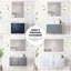 36 po Miroir à DEL et meuble-lavabo blanc brillant avec surface en marbre - compartiment spacieux, fermeture en douceur, plateau de rangement inclus-359205547