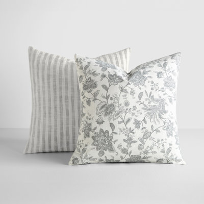 2-Pack Yarn-Dyed Patterns Decor Throw Pillows in Yarn-Dyed