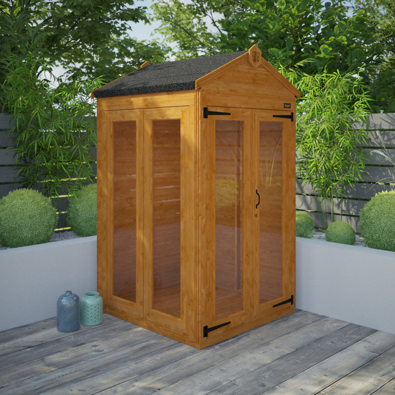 TigerFlex® Modular Buildings 4 ft. W x 4 ft. D Shiplap Apex Full Pane Summerhouse