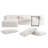 L-Shaped For Living Room, 112" Modular Sectional, Side Table & Pillows, Boucle Fabric, No Assembly, Wide Seat Couch Room Furniture Sectional Couch, With Table, Assembly-1738094686