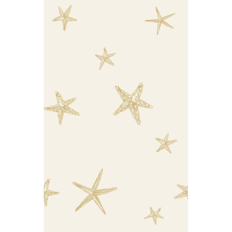 Speckled Sea Stars 33' L x 20.5" W  Wallpaper Roll, Tan