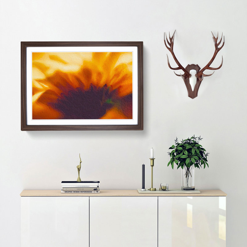 Petals of a Flower - Picture Frame Painting Print, 48cm H x 65cm W x 2cm D, Walnut Framed