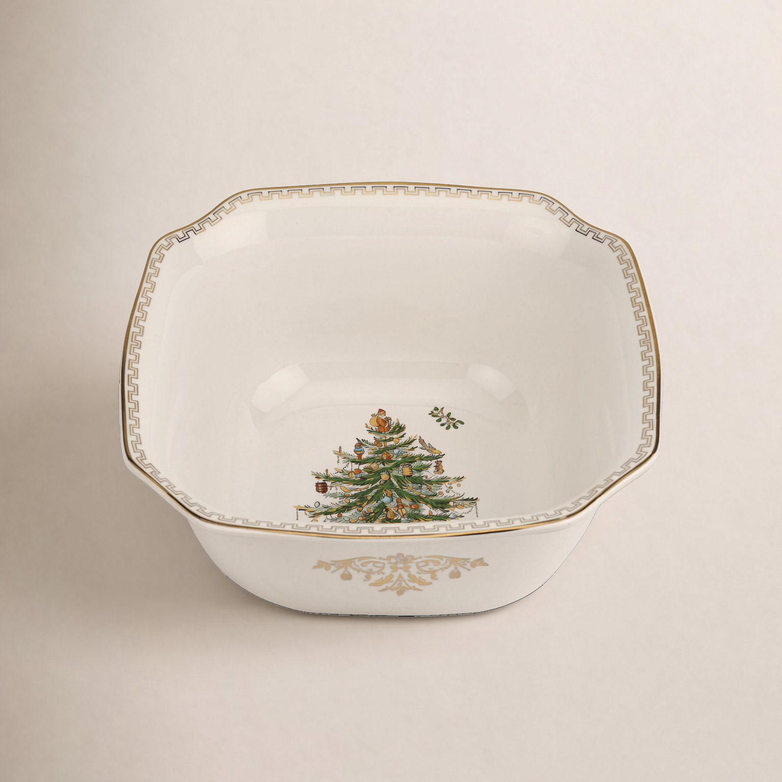 Christmas Tree Gold Serving Bowl