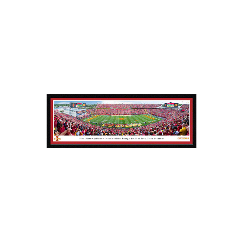 NCAA " College Football And Basketball ", Black Floater Framed, 15.5" H x 42" W x 0.88" D