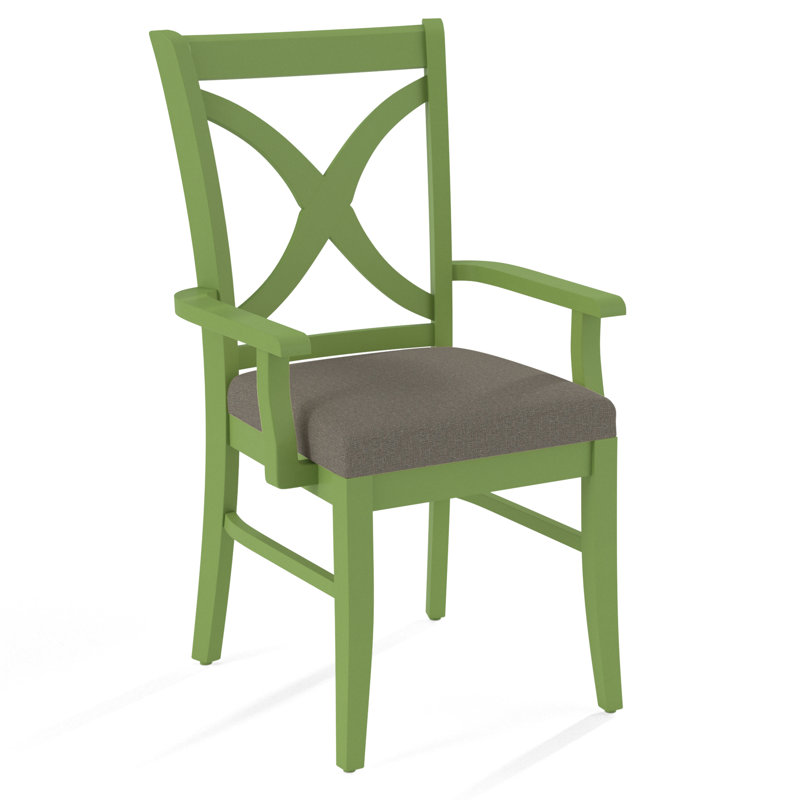 Hues Upholstered Arm Chair, Gray Sugar Performance; 0863-84, Navy Finish