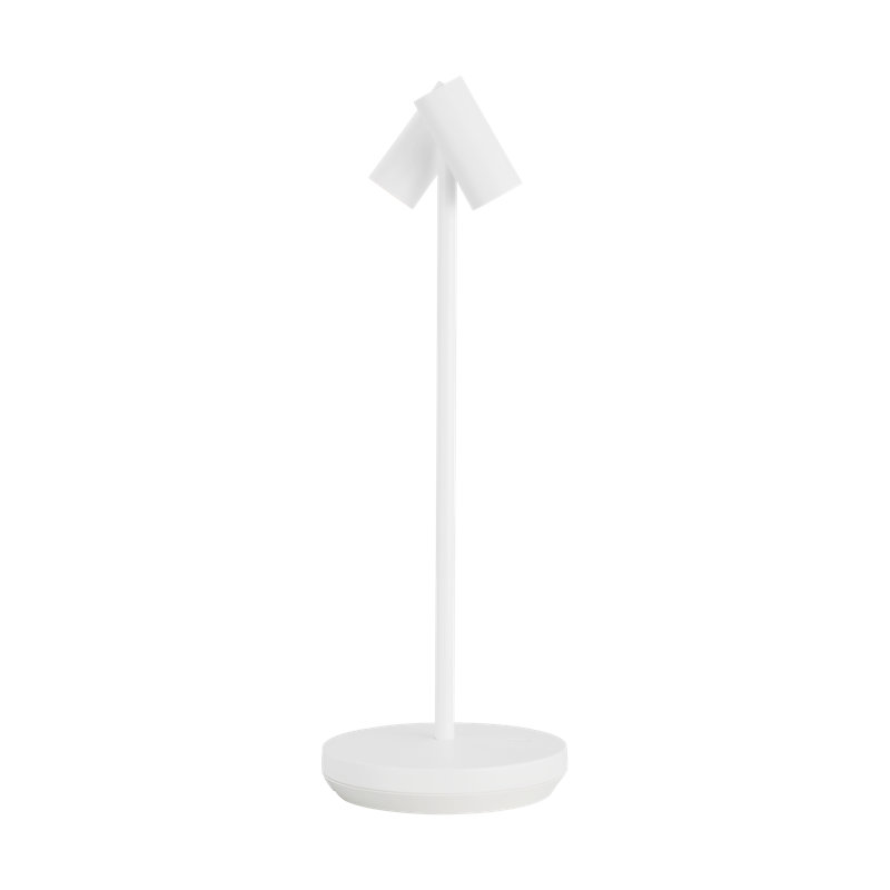 Doppia Accent Rechargeable Table Lamp, Matte White
