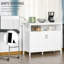 Buffet de cuisine, buffet avec 2 portes et tablettes réglables pour la salle à manger, blanc