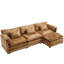 Canapé-lit modulaire moderne en L de 112 po en chenille douce, avec canapé-lit en éponge amovible et à haute densité, canapé modulaire en chenille mobile, confortable pour un salon relaxant-1521832847