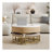 Modern Round Lift-Top Coffee Table With Storage & 3 Ottoman White & Natural-928051906