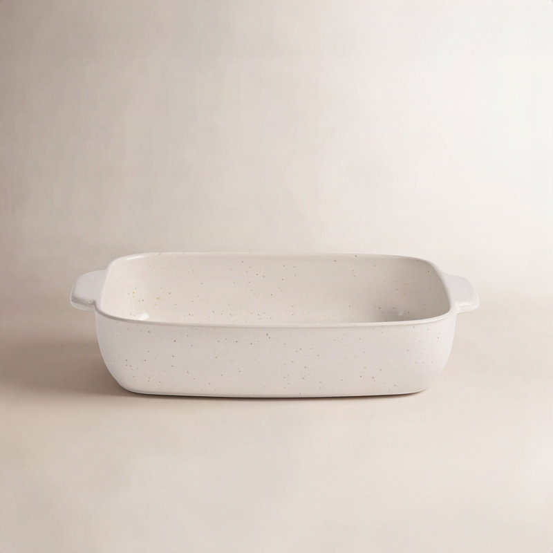 Pacifica Rectangle Stoneware Bakeware Baking Dish, 12.9" L x 8.8" W, Vanilla