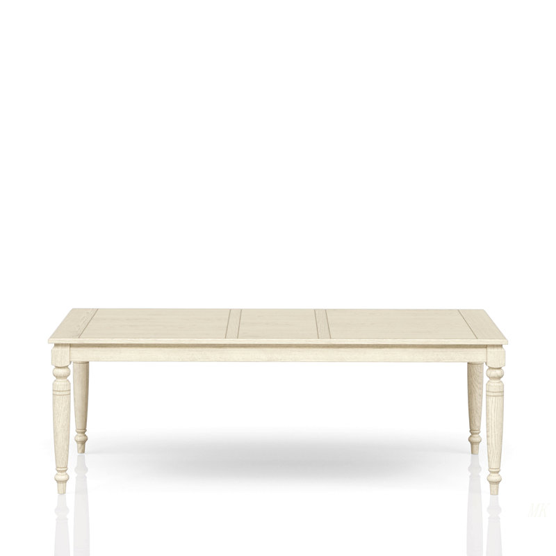 Table avec feuille - Blanc délavé