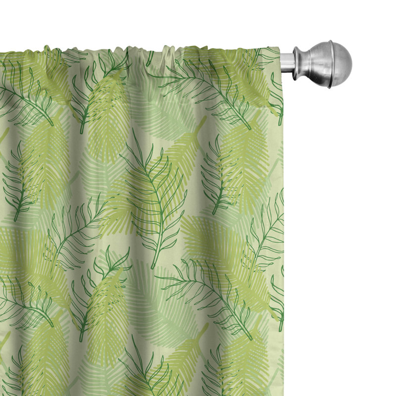Botanical Floral Semi-Sheer Rod Pocket Sliding Panel, 28" x 63"