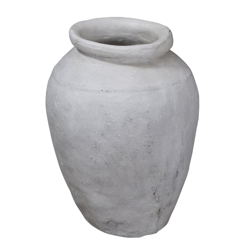 Kyrie 30" Tall Ceramic Pot, Whitewash