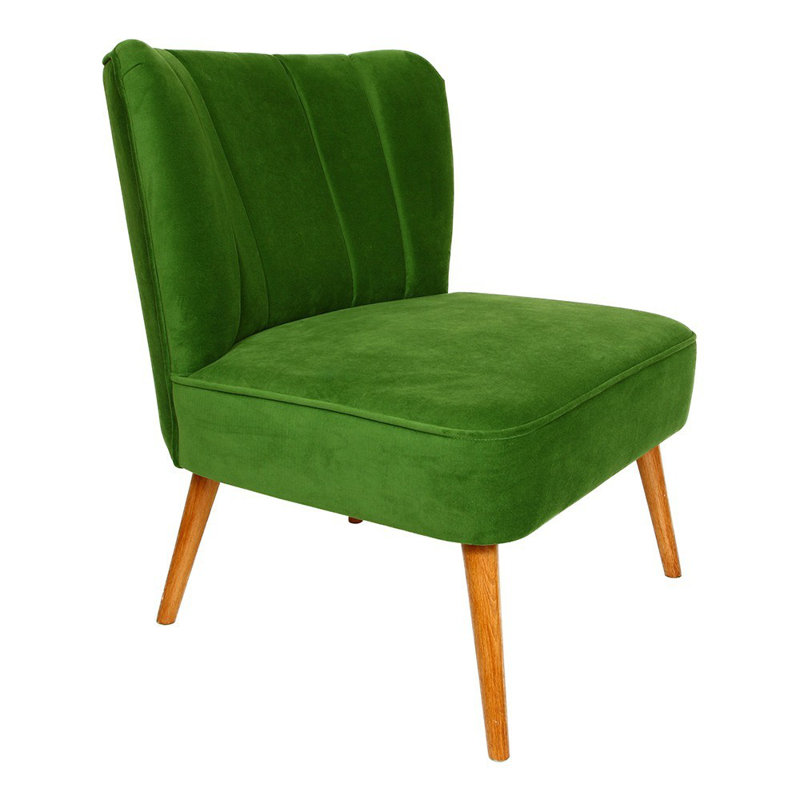 Élégant fauteuil à oreilles, tissu vert, structure en bois massif | 25,2 po x 29,5 po x 25,6 po | 100% polyester, facile à nettoyer, mousse 32% pour plus de confort | Parfait pour le vestibule d'hôtel ou le décor de salon moderne, design élégant et durable
