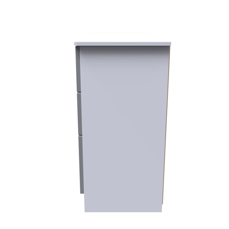 Fully Assembled Leodis 6 - Drawer Chest of Drawers, Dusk Grey/White