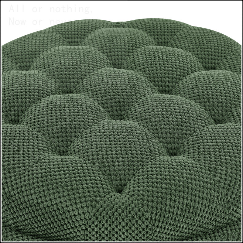 Repose-pieds rond avec rangement de 25 pouces avec plateau, table basse ronde en tissu touffeté avec rangement, Vert foncé