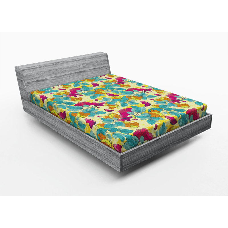 Microfiber Floral Fitted Sheet, Full Fitted Sheet