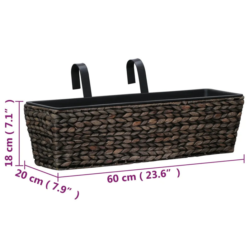 Fallston Rattan Planter Box, Dark Brown