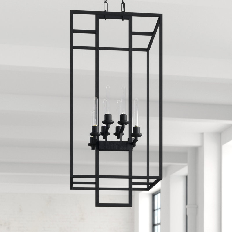 Lustre carré / rectangulaire à 8 lumières de style bougie Mcnemar