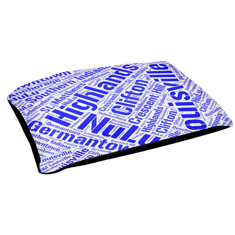 Oreiller rectangulaire designer, Petit L 28 po x l 18 po, bleu, Louisville