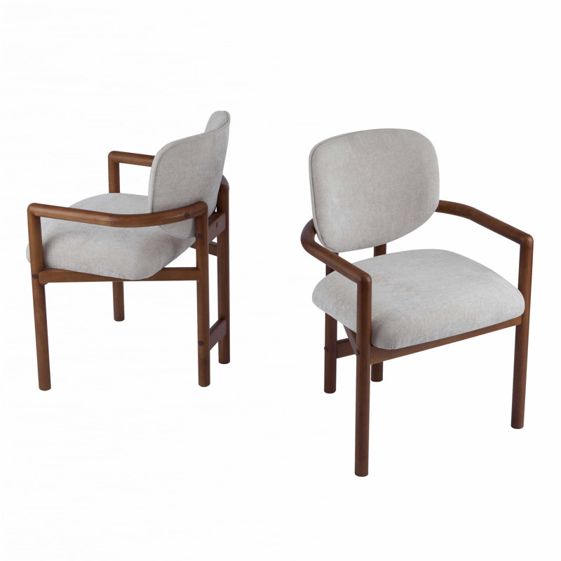 Ensemble de 2 chaises de salle à manger rembourrées, Noyer