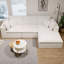 Canapé modulaire en L avec repose-pieds, canapé en velours côtelé moelleux sans assemblage, canapé compressé à 3 places pour le salon, l’appartement et la chambre à coucher-423702974-425438436