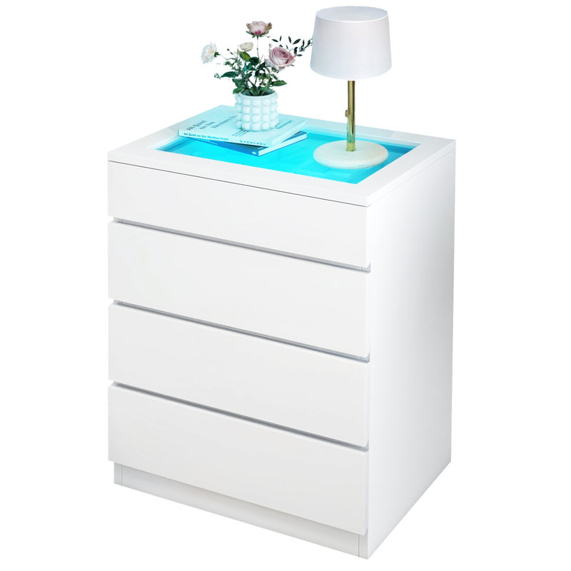 Commode 4 tiroirs avec finition ultrabrillante