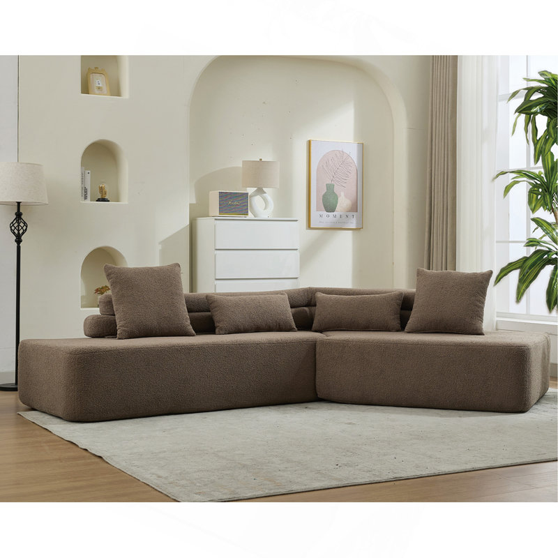 Canapé modulaire rembourré Boneless, Brun