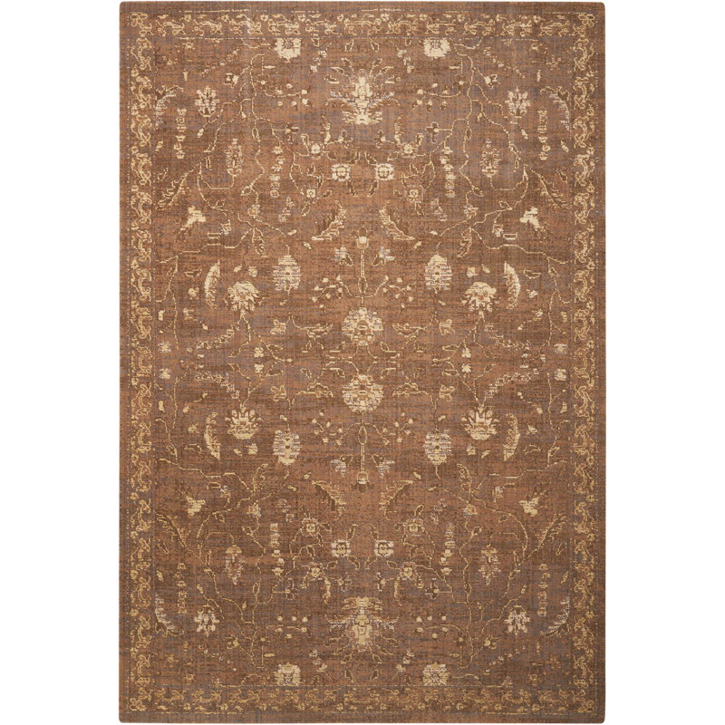 Tapis éclectique brun Dewitt, Rectangle 5 pi 6 po x 8 pi
