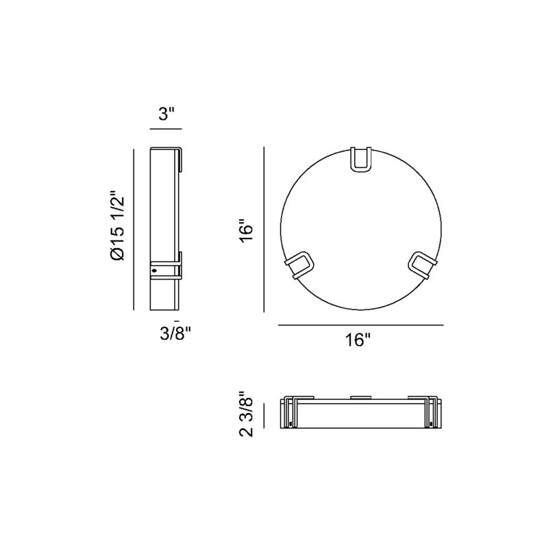 Noga, plafonnier encastré, albâtre, Doré, H 2,25 po x l 16 po x P 16 po