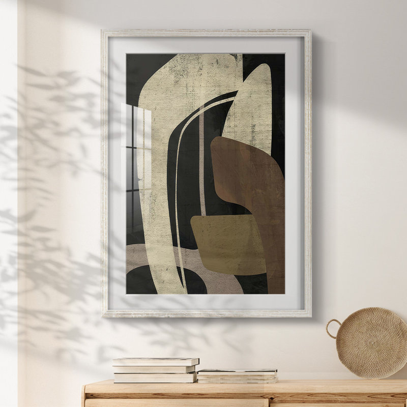 Retro Form Collage I -Framed Print, 25.5" H x 17.5" W, White