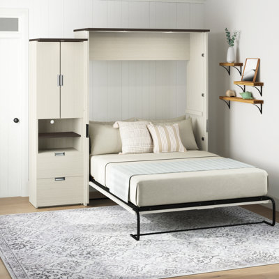 Lit escamotable avec bureau et armoire de rangement Balleza