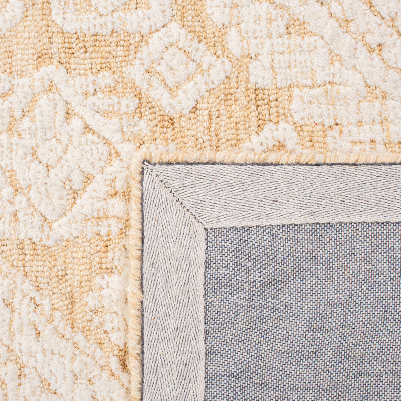 Droz Hand Tufted Indian Wool And Cotton With Latex Geometric Rug, Rectangle 3' x 5'