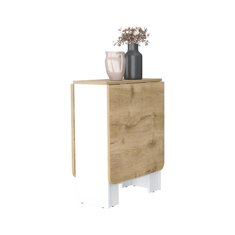 Table de salle à manger pliante blanche - 3 styles convertibles, peu encombrante pour l'espace, capacité de charge de 22 lb, système de pieds et d'écurie stables, formes polyvalentes, supportées, avec des pieds solides