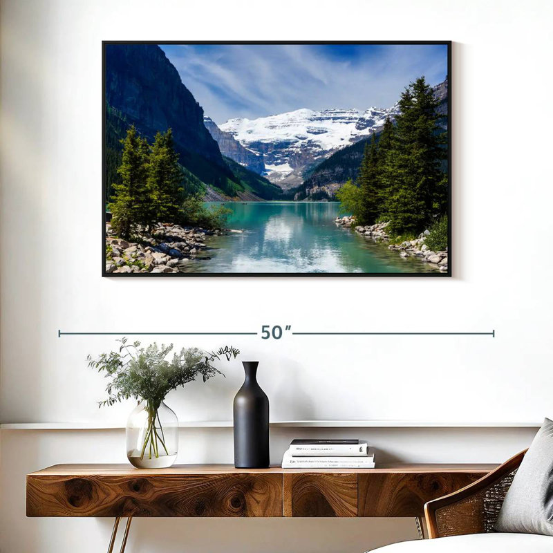 Splendide lac Louise, Cadre flottant noir, 40 po x 27 po