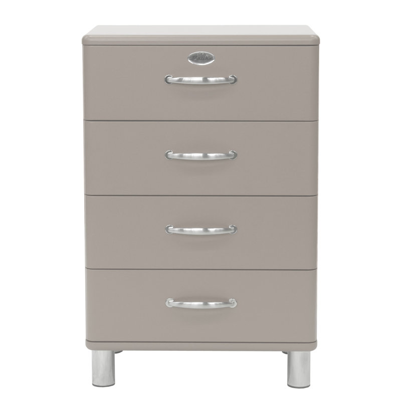 Commode 4 tiroirs Malibu, Gris chaleureux