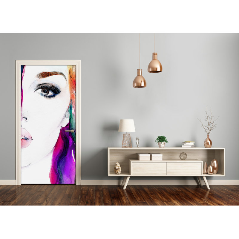 Abstraction Woman Door Decal