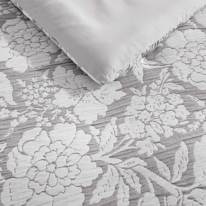 Ensemble de housse de couette réversible à motif floral Stone Cottage, Gris, Housse de couette très grand et 2 très grandes t