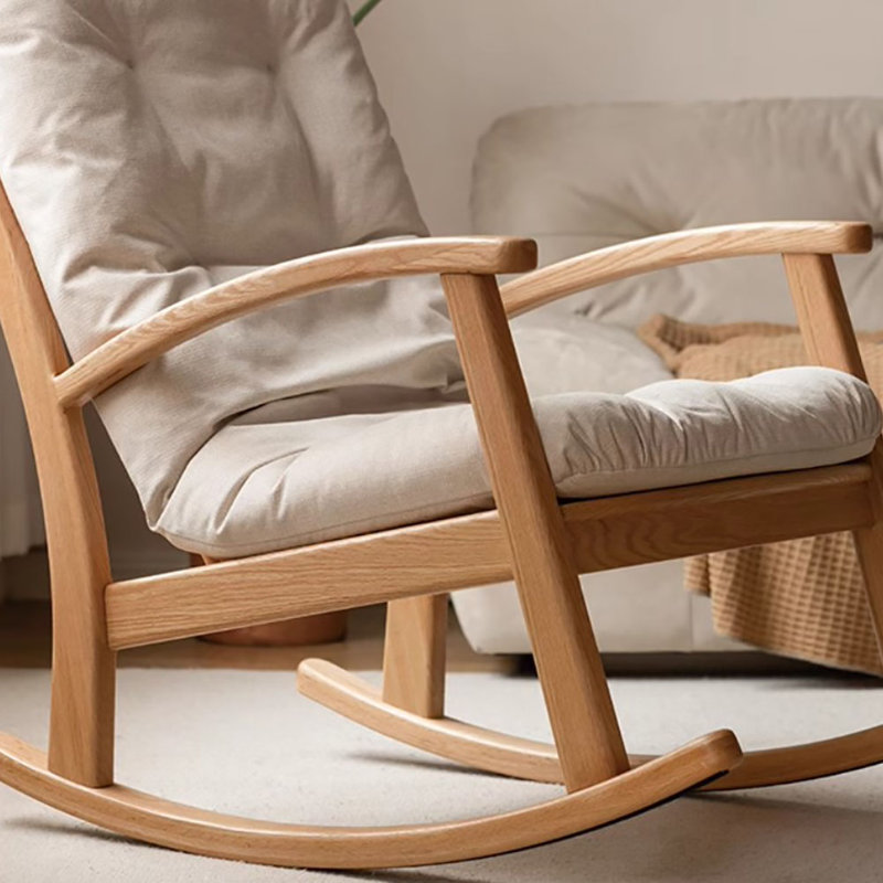 Chaise berçante moderne, simple et confortable, Blanc cassé