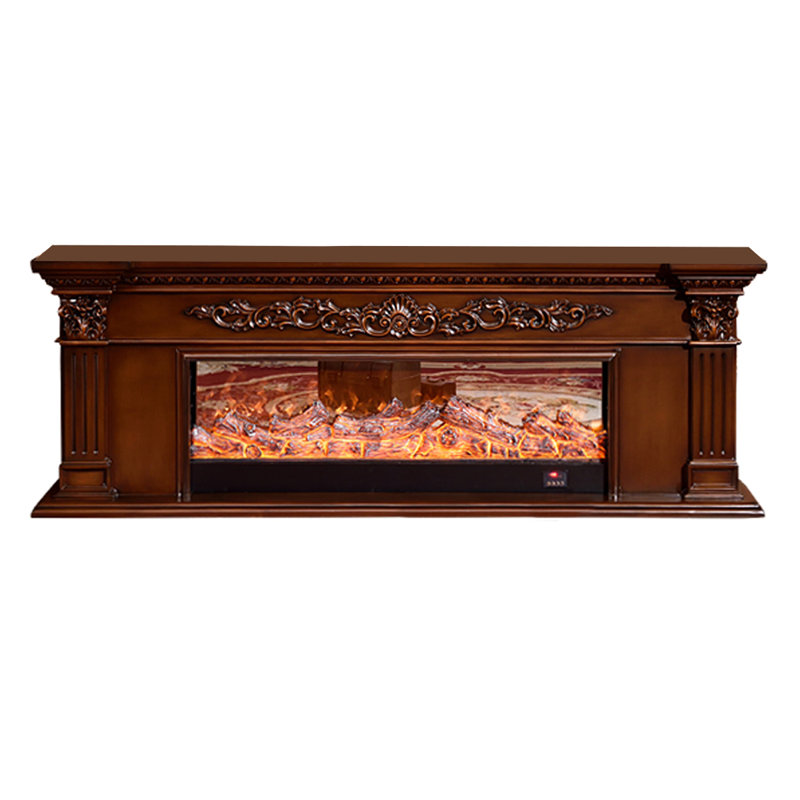 European-style TV cabinet electric fireplace, Brown