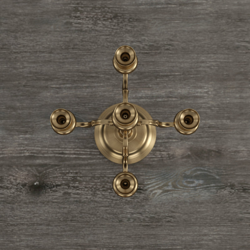 Metal Candelabra, Antique Brass, 60cm H x 37cm W x 37cm D